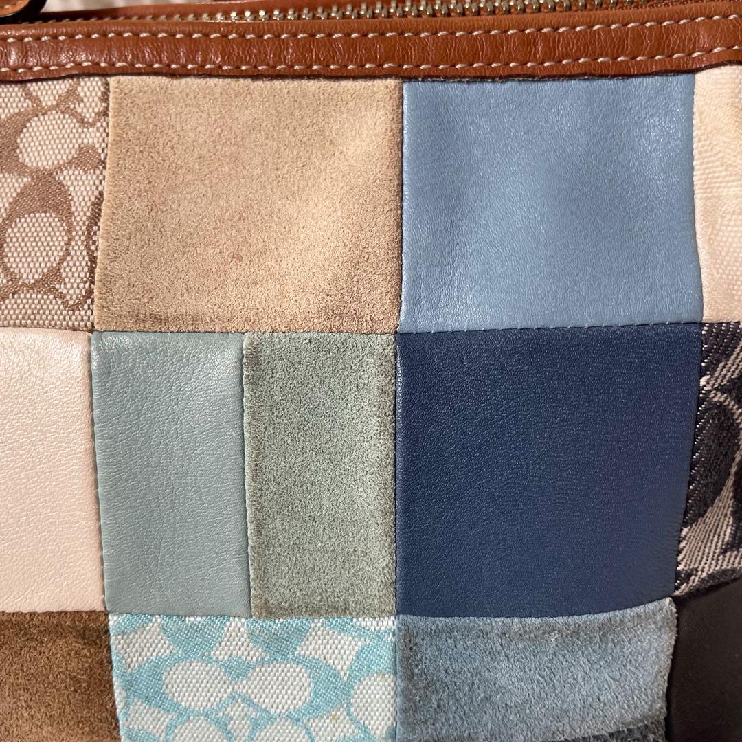 COACHコーチ パッチワークアクセサリーポーチショルダーバッグ7048