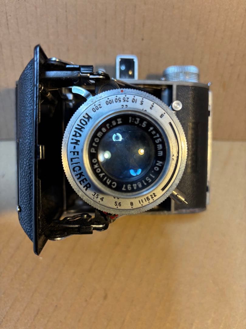アンティークなミノルタ　蛇腹（ベローズ）カメラ　ケ-ス付き昭和レトロ 希少