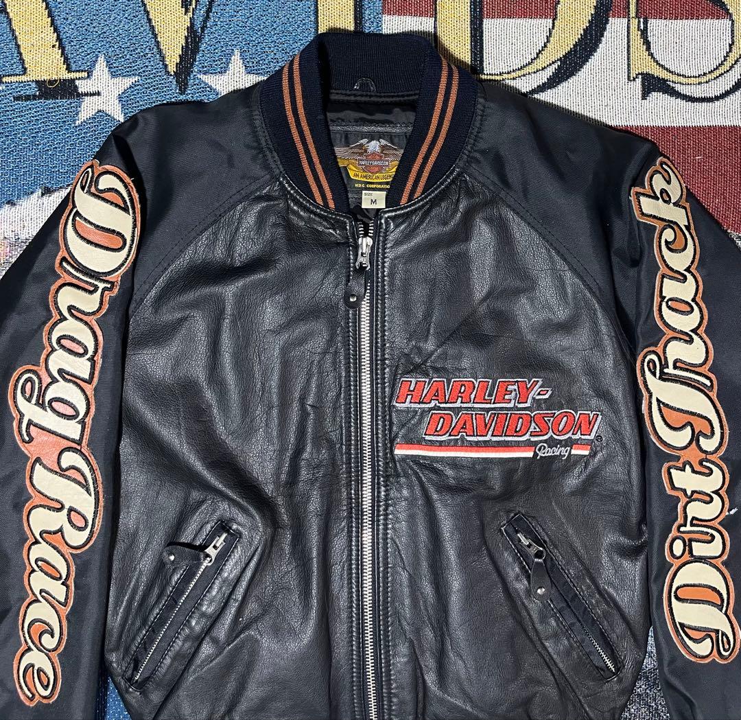 【激レア】90s ハーレーダビッドソン レザー 黒スタジャン