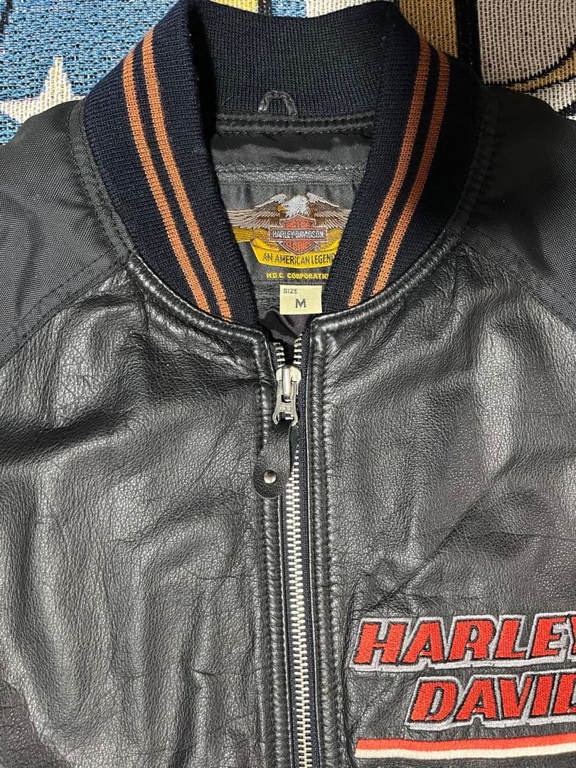 【激レア】90s ハーレーダビッドソン レザー 黒スタジャン