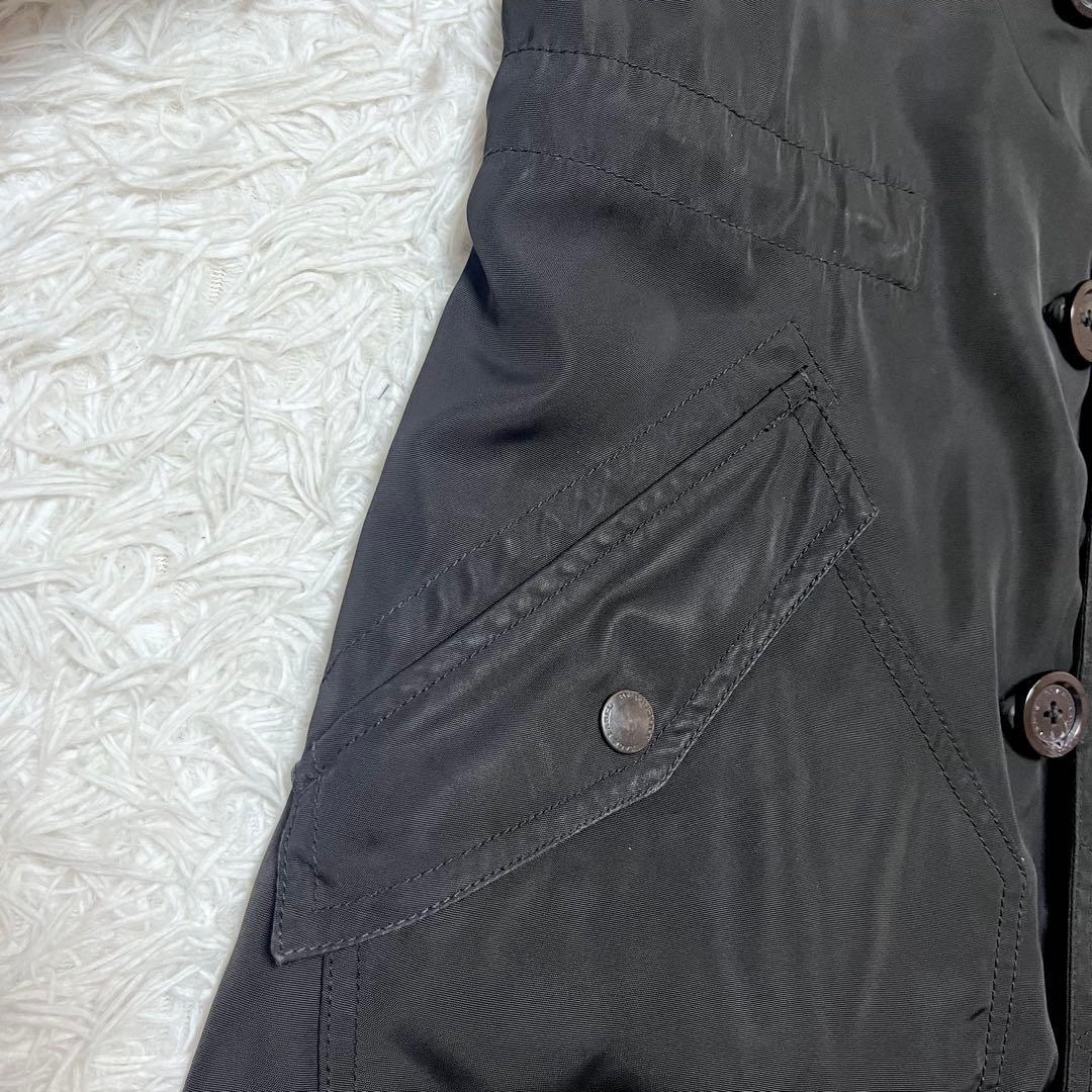 バーバリーブラックレーベル モッズコート タヌキファー キルティングライナー付き