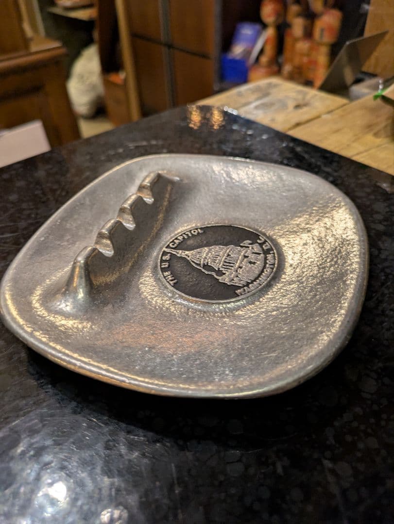 USヴィンテージ アッシュトレイ 灰皿 小物置き ディスプレイ ピューター