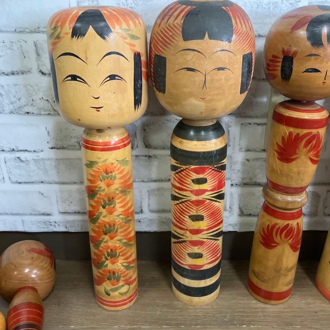 D-3 昭和レトロ 木製 こけし 小芥子 16体セット まとめ売り 日本人形