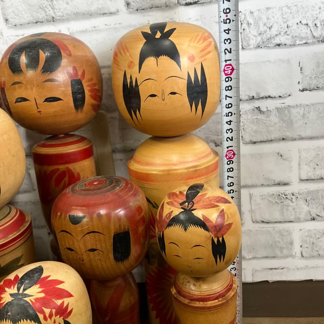 D-3 昭和レトロ 木製 こけし 小芥子 16体セット まとめ売り 日本人形