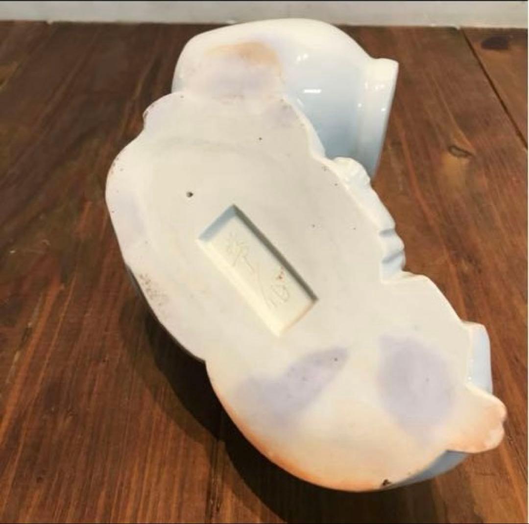 美品　陶器　慈山伯　猩々　白磁　置物　オブジェ　当時物　丁寧な作り