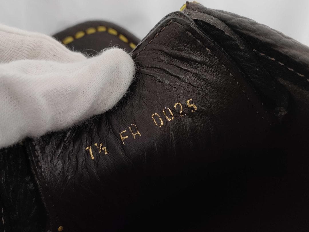 ルイヴィトン レザー ドライビングシューズ 7.5 黒×イエローステッチ メンズ