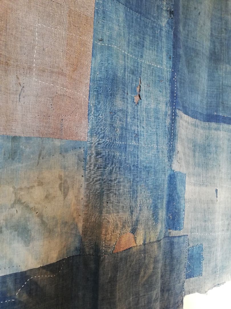 追加画像　B2 襤褸大判6幅　つぎはぎ藍染の布団皮　らんる