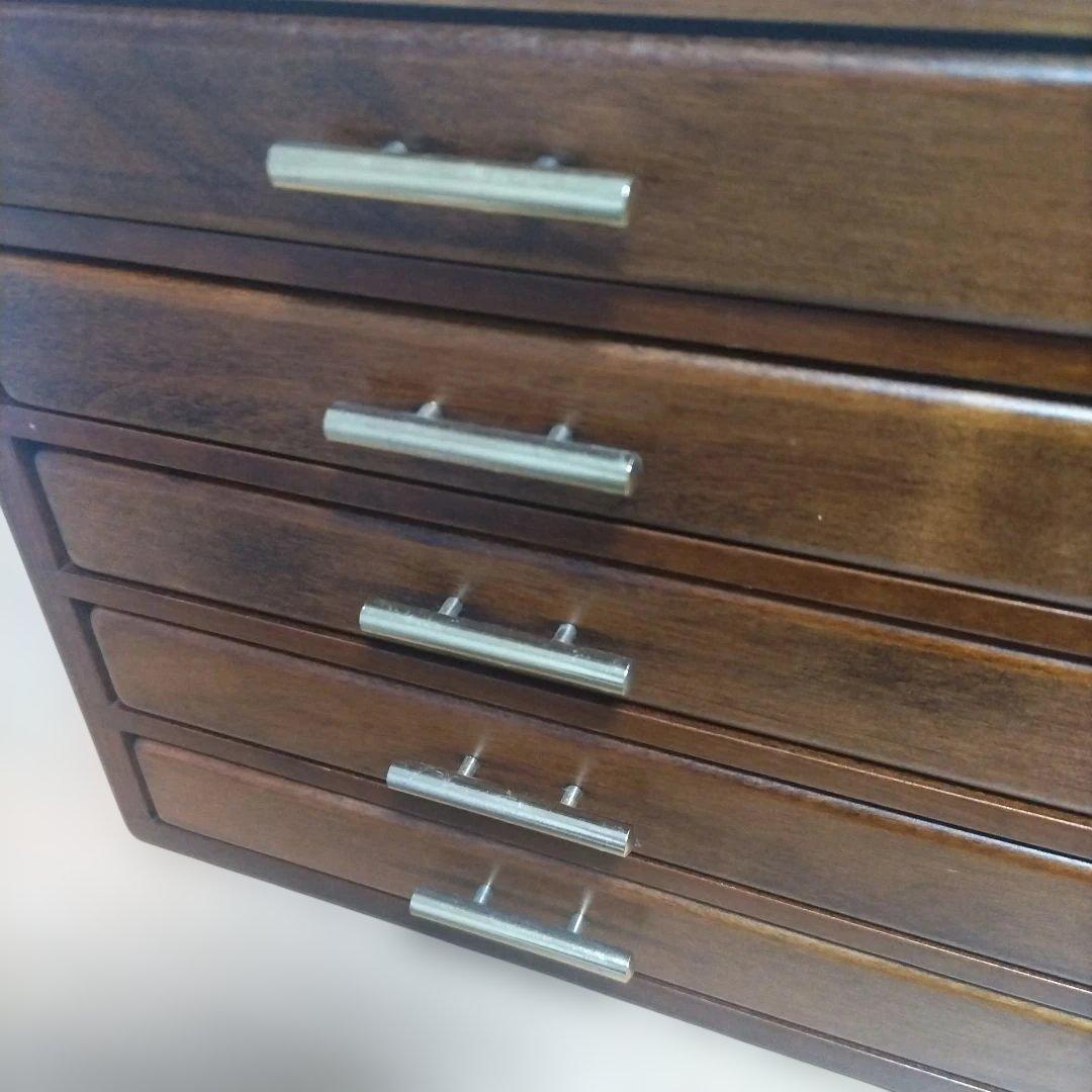 木製引き出し式ペン収納ボックス 6段