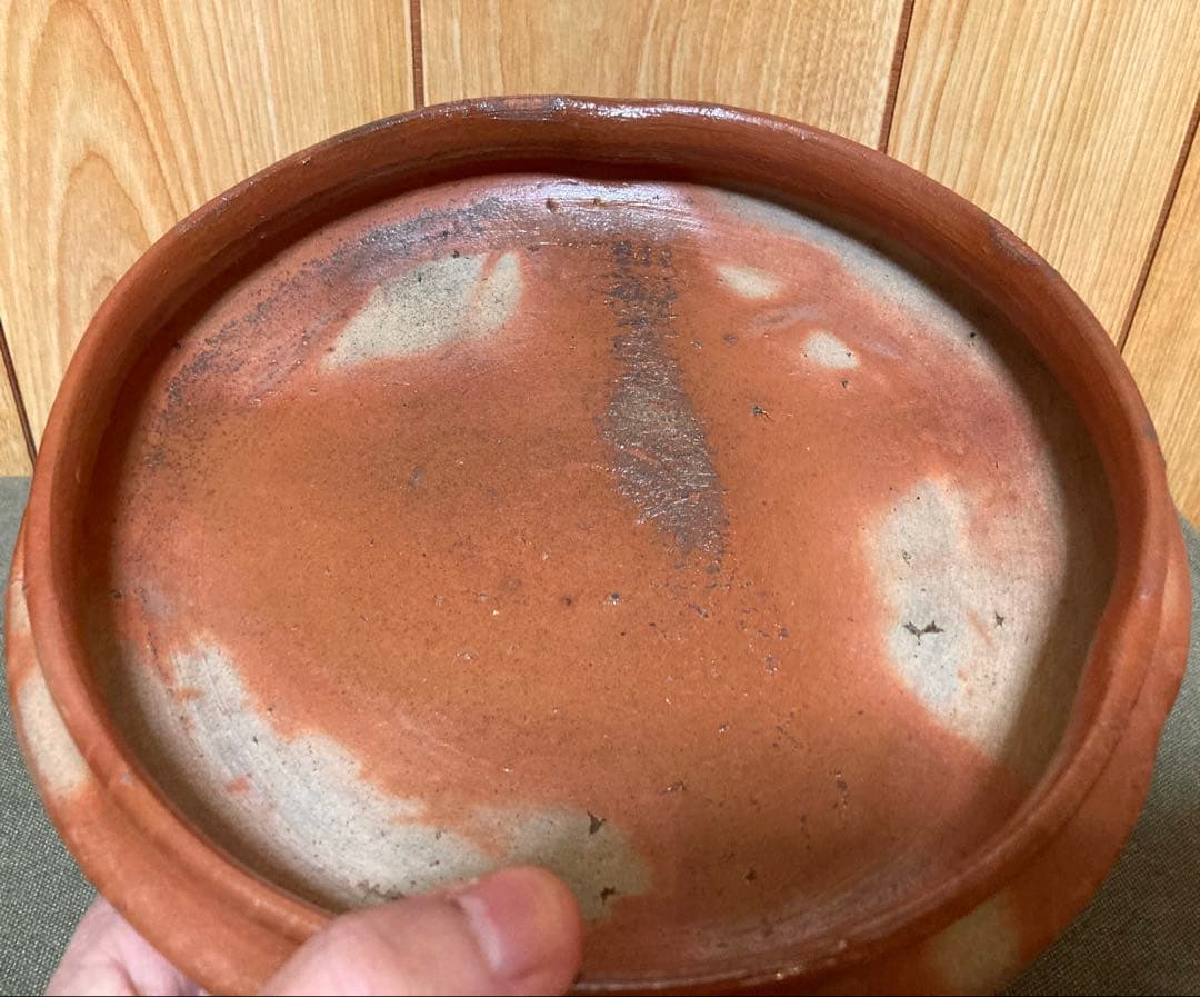 本物保証 安倍安人 緋襷備前鉢 (検索 古備前 金重陶陽 原田拾六 備前焼