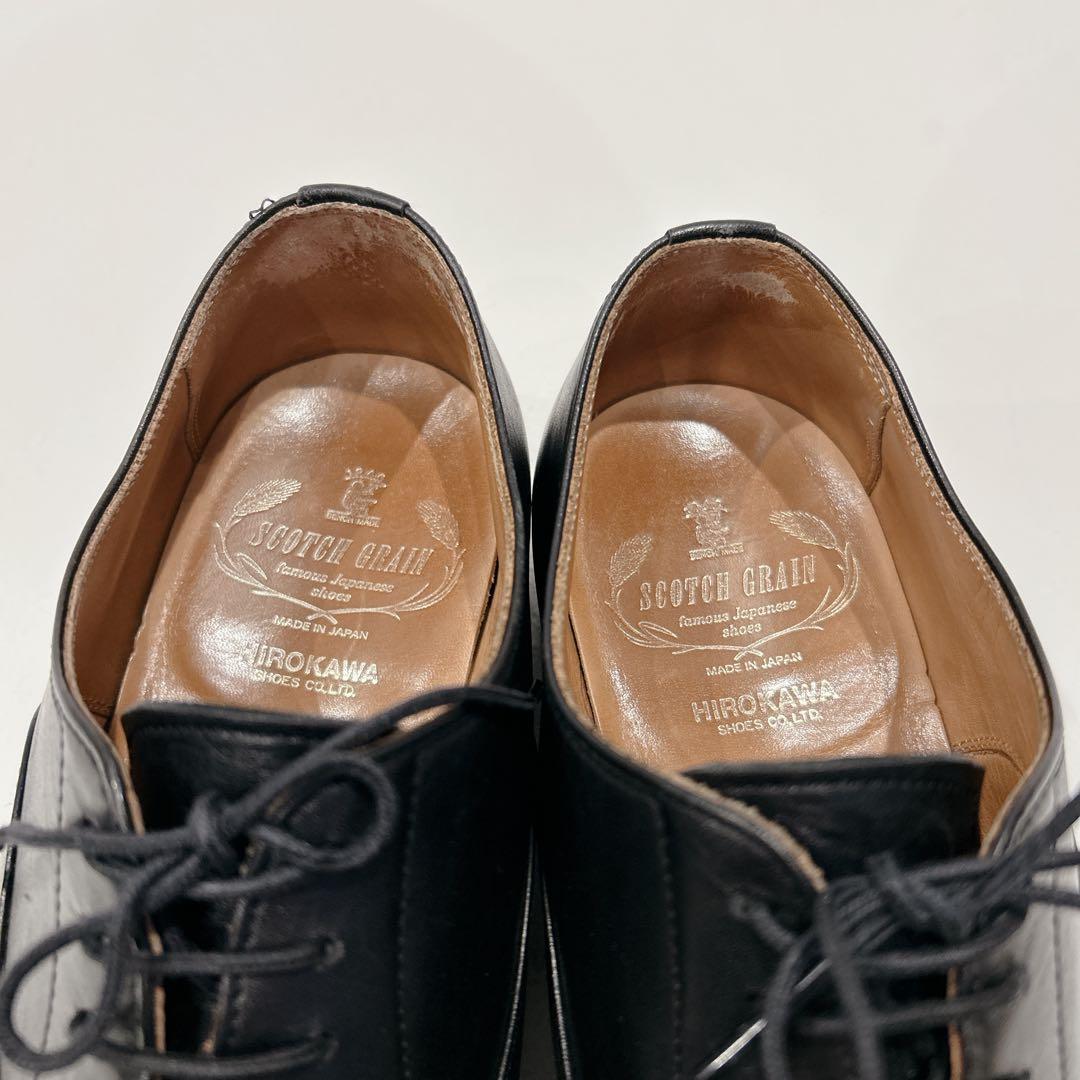 美品✨スコッチグレイン ビジネスシューズ　内羽根　ストレート　黒　25