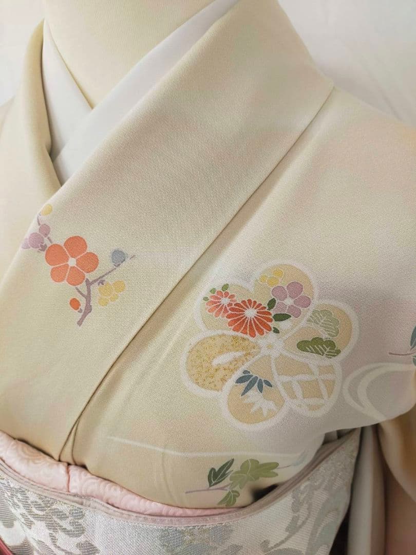 美品　正絹袷　手描き友禅訪問着単品