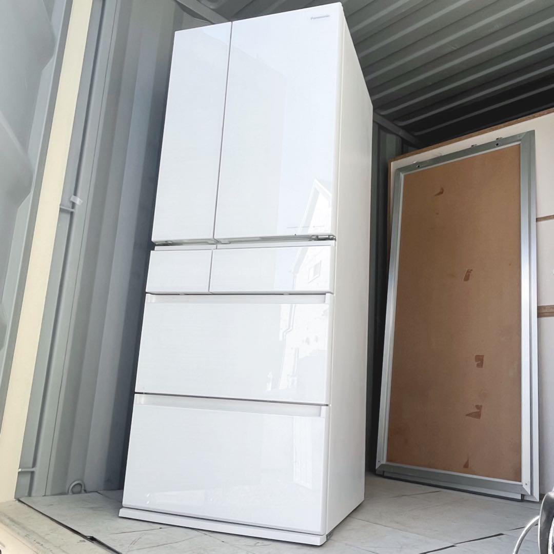取付無料！パナソニックパーシャル搭載ガラスホワイト600L大容量冷蔵庫！洗濯機