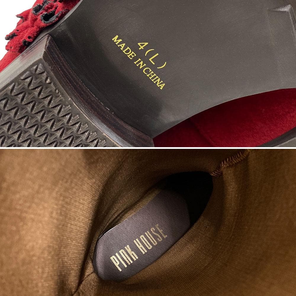 未使用 PINK HOUSE ピンクハウス ロングブーツ フリル フェイクレザー