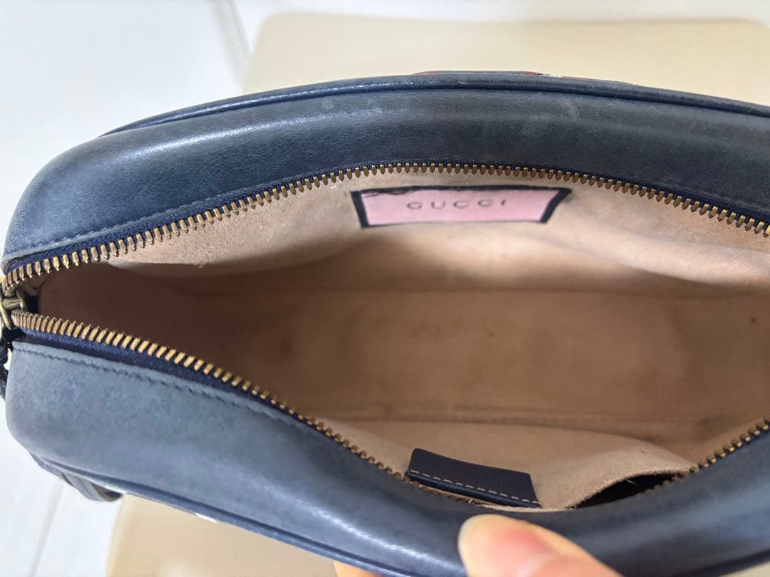 GUCCIグッチ GGマーモント ゴーストチェーン ショルダーバッグレザーバッグ