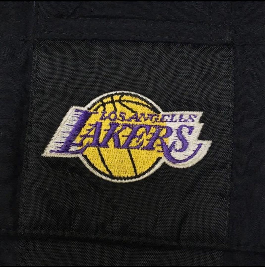 【NBA】90s レイカーズ 中綿 ハーフジップ ナイロンジャケット アノラック