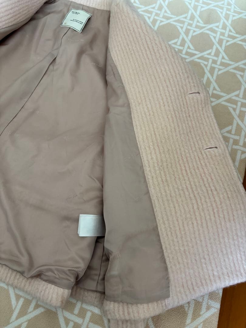 Herlipto Odette Wool-Blend Coat ピンク