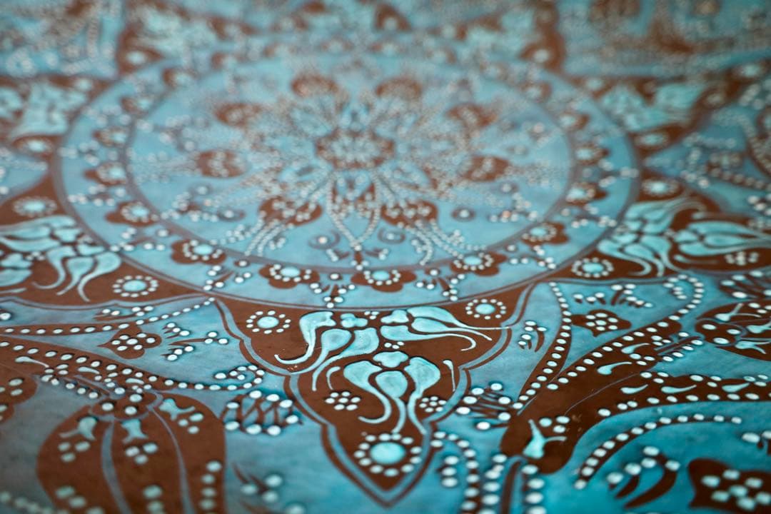 トルコ雑貨・大皿・飾皿【トルコブルー　ターコイズブルー】