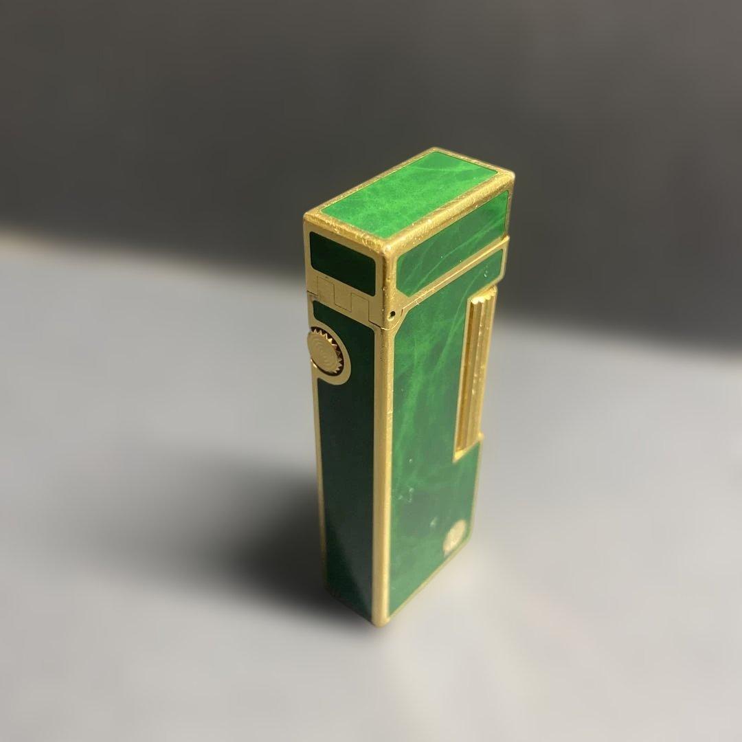ダンヒル ガスライター グリーンマーブル ゴールド 希少 ヴィンテージ