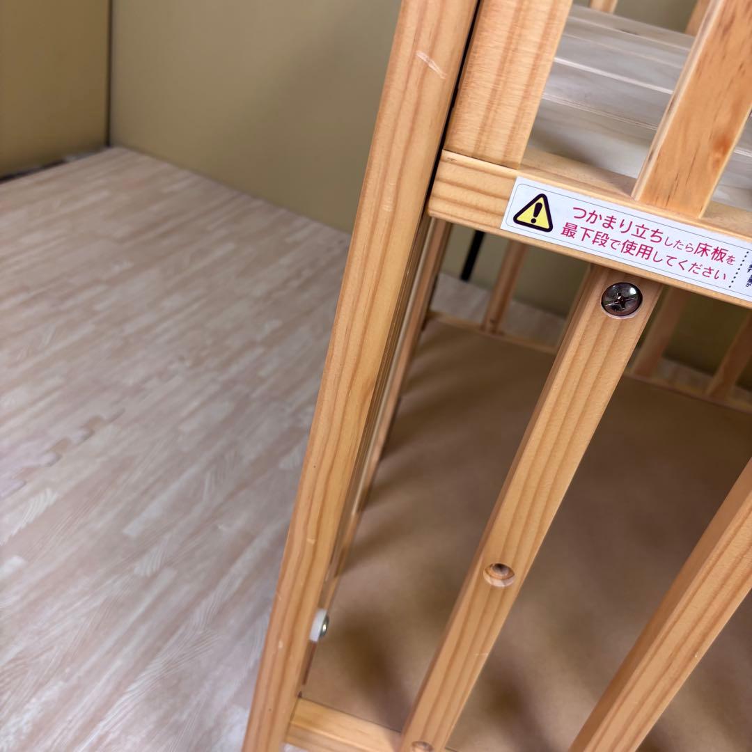 除菌清掃済　☆美品☆　大和屋　パタン　折りたたみミニベビーベッド　すのこ　完品