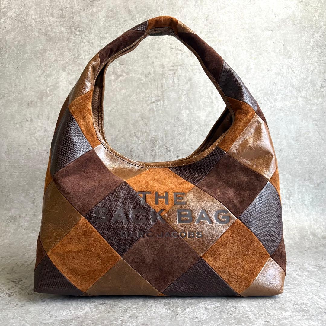 【未使用級】MARC JACOBS スエード パッチワーク SACK BAG