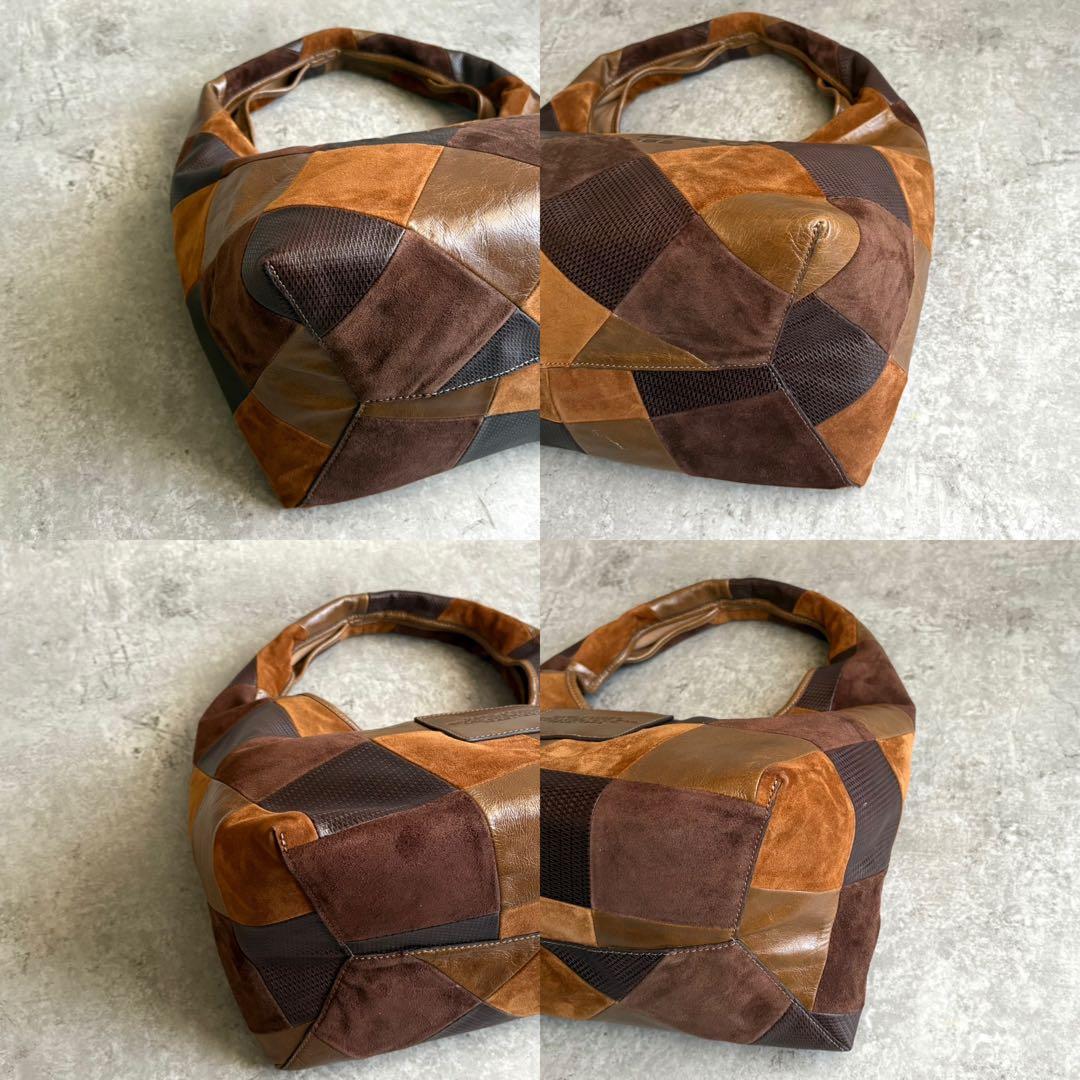 【未使用級】MARC JACOBS スエード パッチワーク SACK BAG