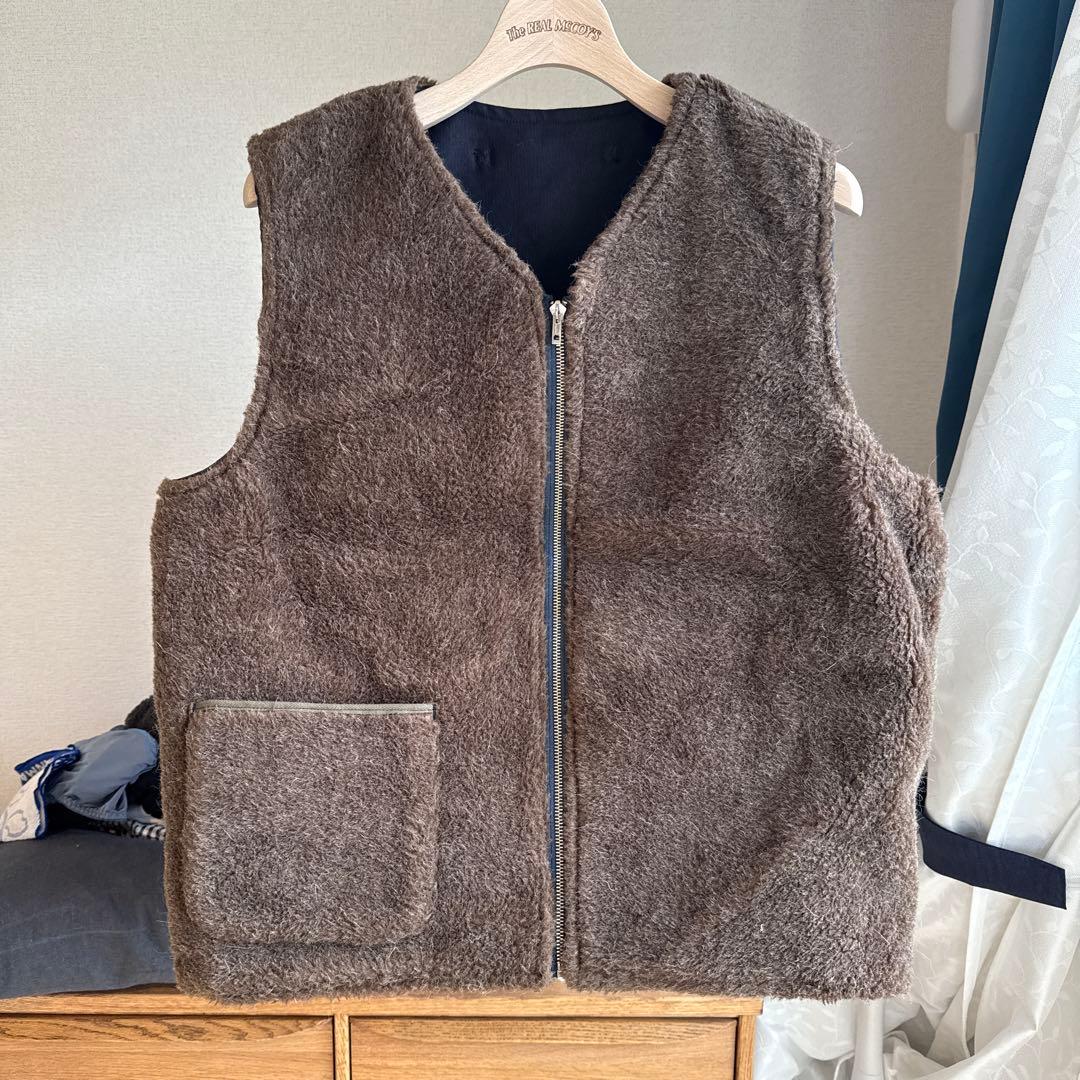 Nigel Cabourn N-1 アルパカウールボア リバーシブルデッキベスト