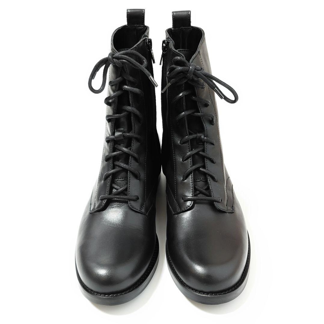 未使用 ファビオルスコーニ ラウンドトゥ レースアップ レザー ブーツ イエナ