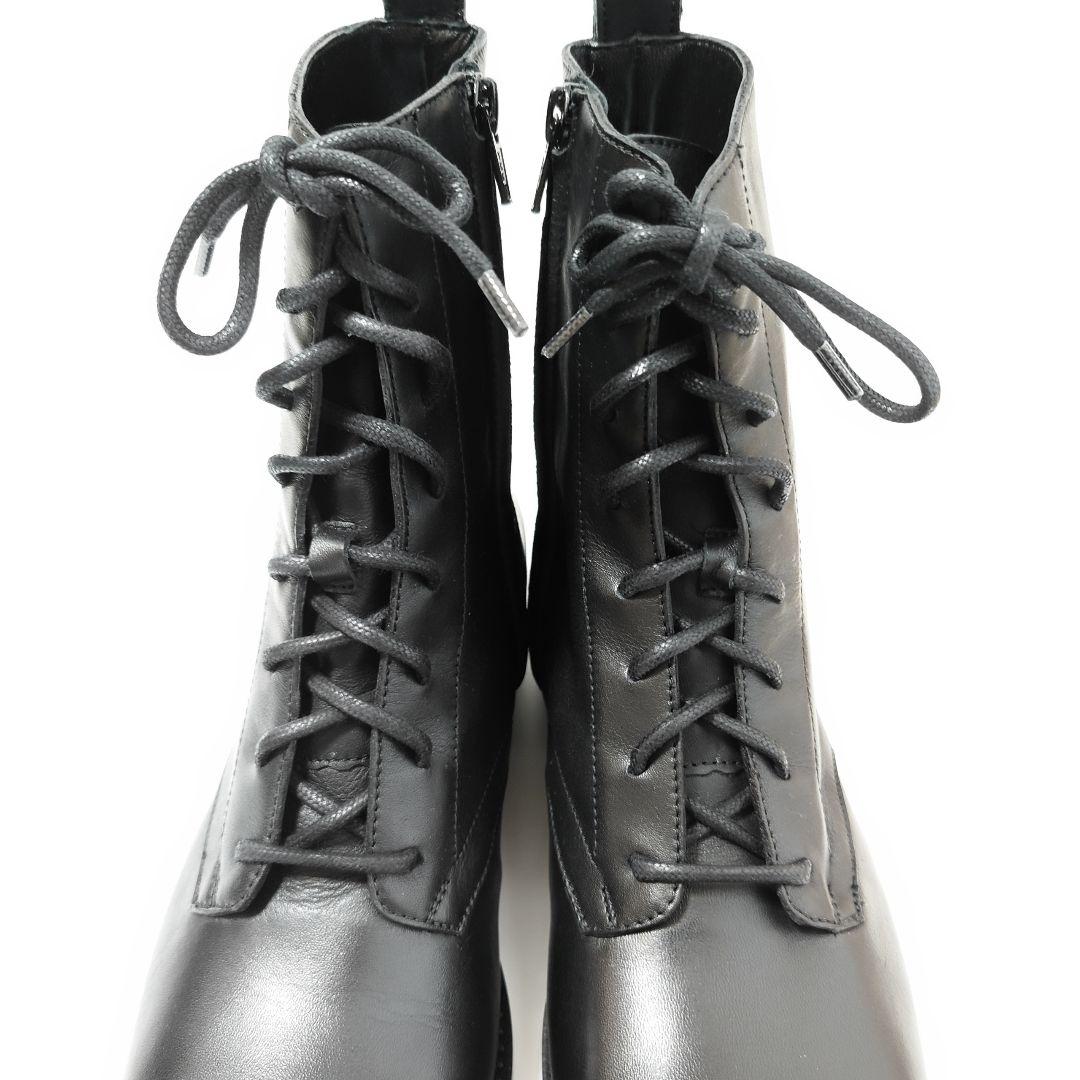 未使用 ファビオルスコーニ ラウンドトゥ レースアップ レザー ブーツ イエナ