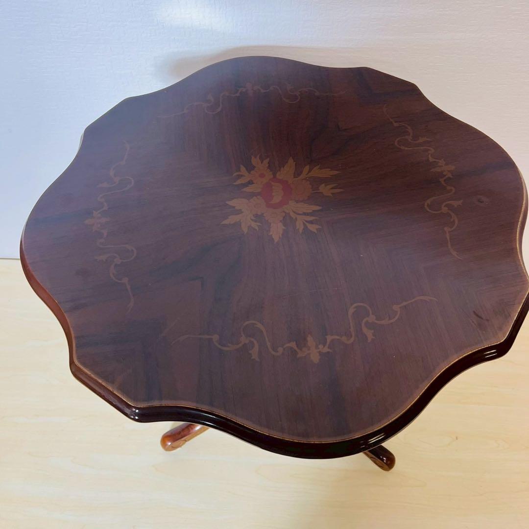 象嵌 コーヒーテーブル 丸テーブル サイドテーブル アンティーク