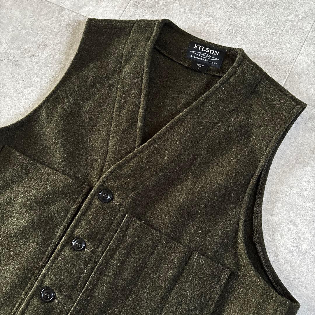 USA製 極美品 フィルソン マッキーノウール ベスト L フォレストグリーン
