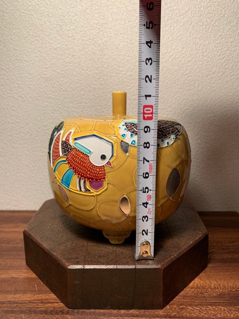 二代目 中村翠嵐 古代黄交趾 鴛鴦香爐 香炉 黄交趾 京焼 茶道具 共箱 共布付