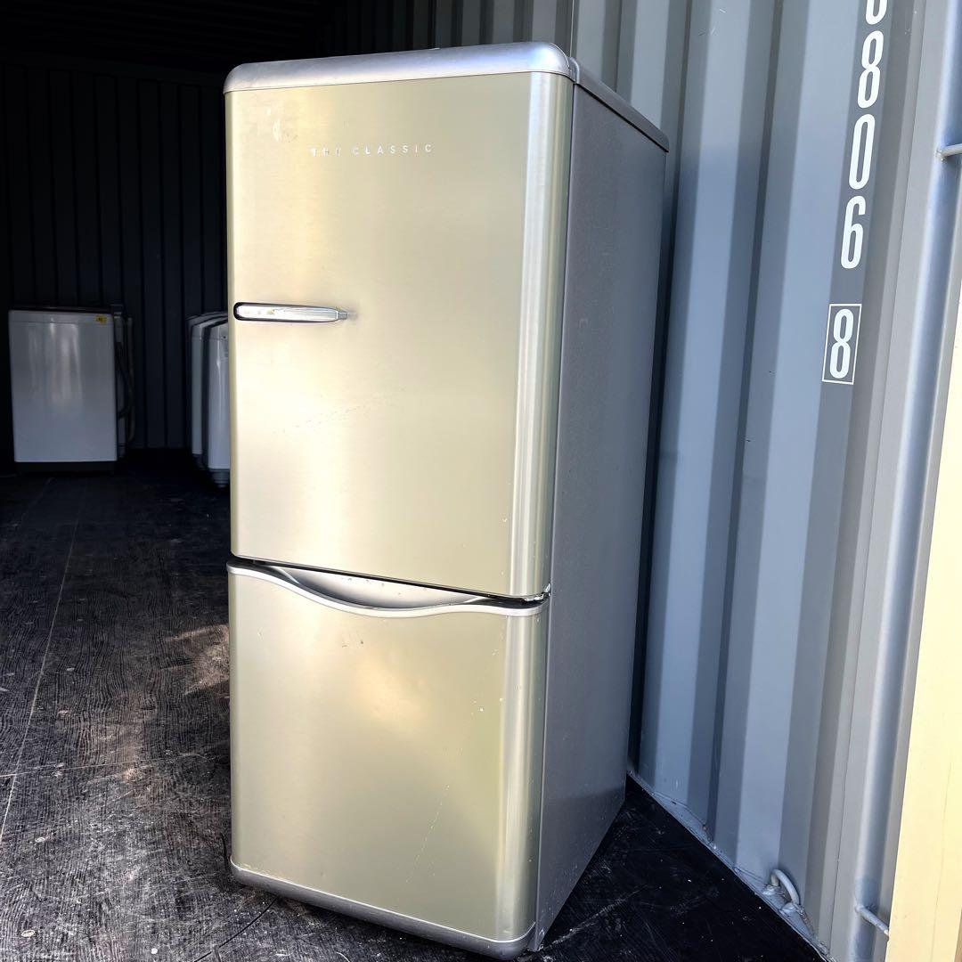 83取付無料！大宇 レトロ風おしゃれデザイン高性能シルバー冷蔵庫！