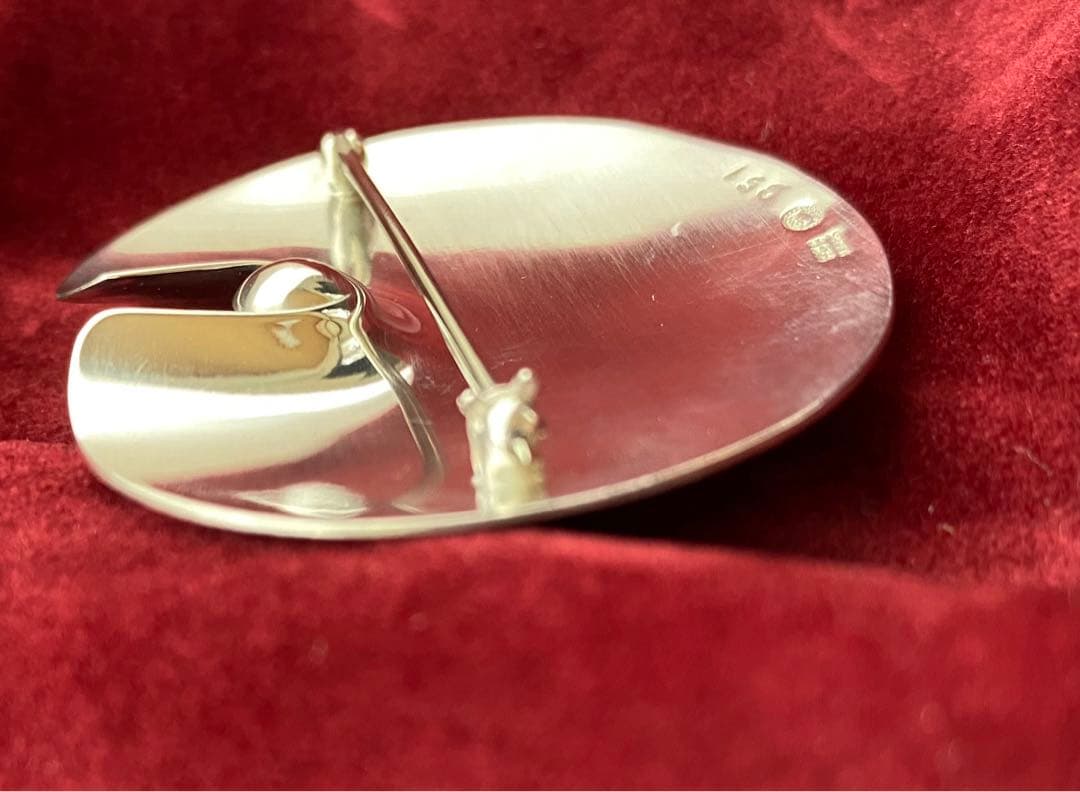 極美品 ヘマタイトブローチ351 睡蓮 sv925