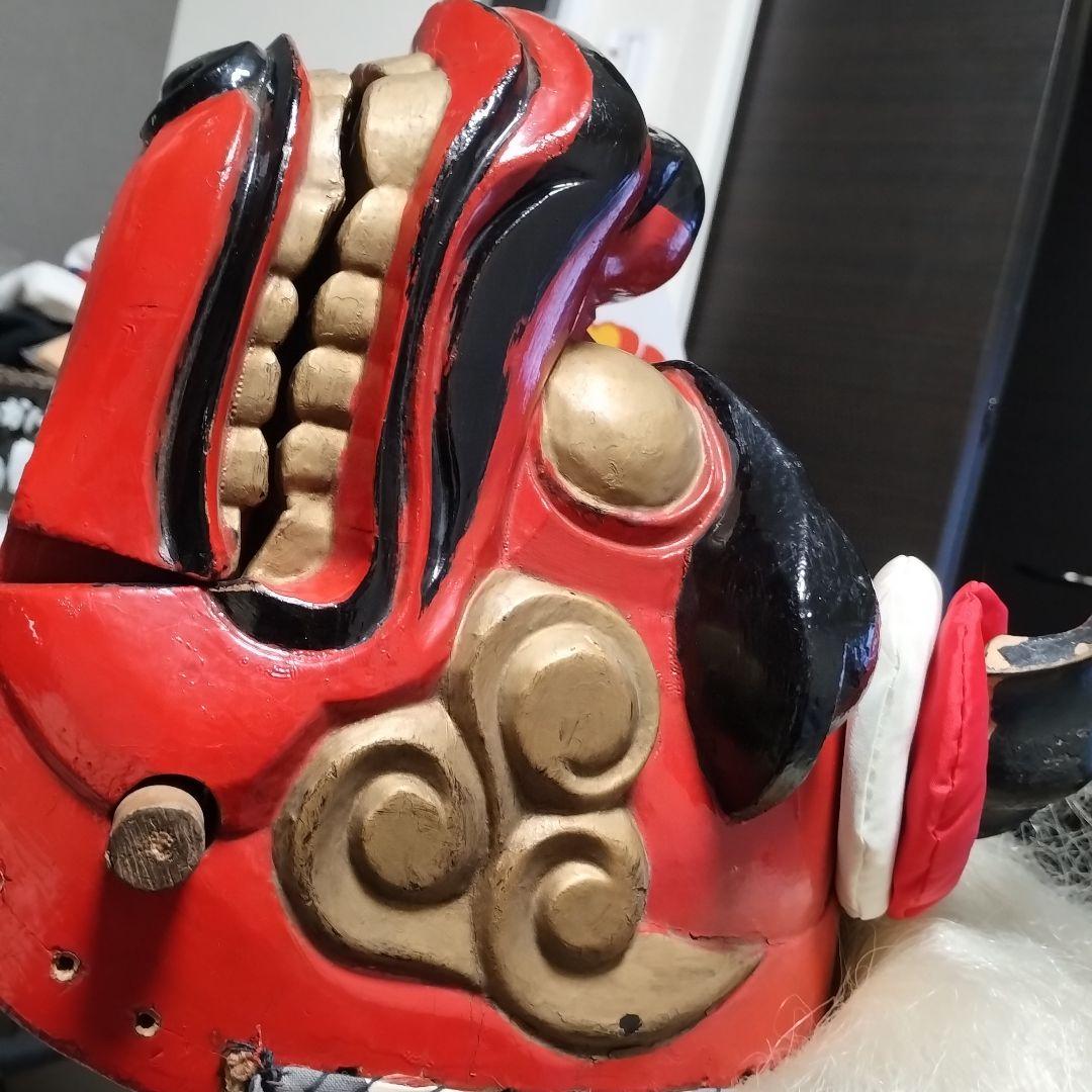 本物　常陸国　木製獅子頭　ビンテージ