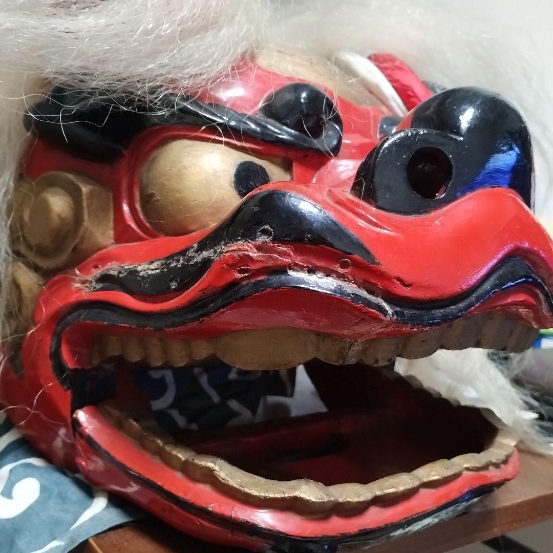 本物　常陸国　木製獅子頭　ビンテージ