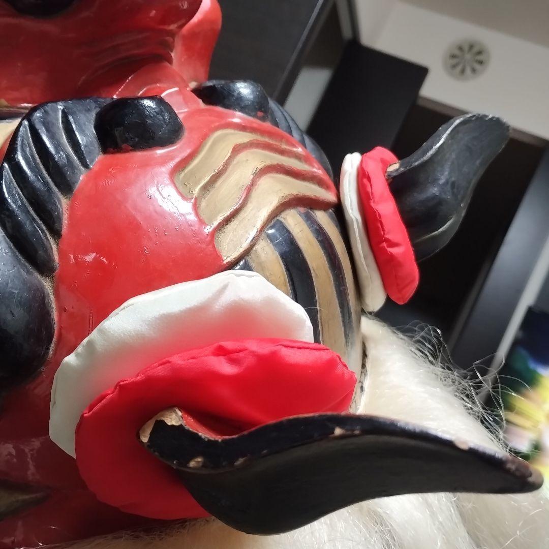 本物　常陸国　木製獅子頭　ビンテージ