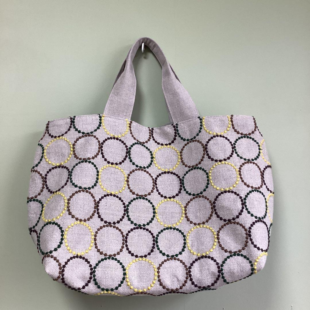 ミナペルホネンタンバリン両面でトートバッグ ハンドメイド