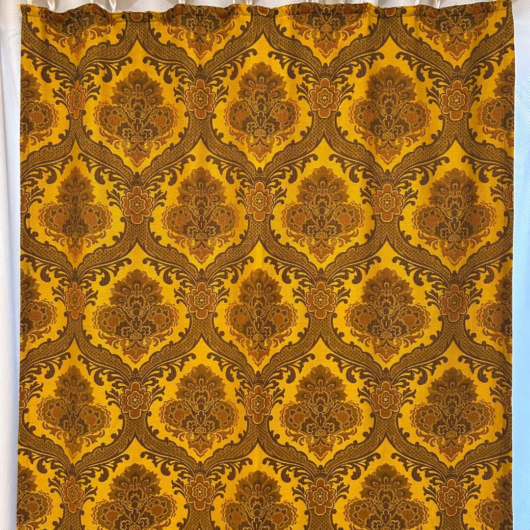 ヴィンテージ カーテン　ミッドセンチュリー　東欧　北欧　ファブリック　生地　布