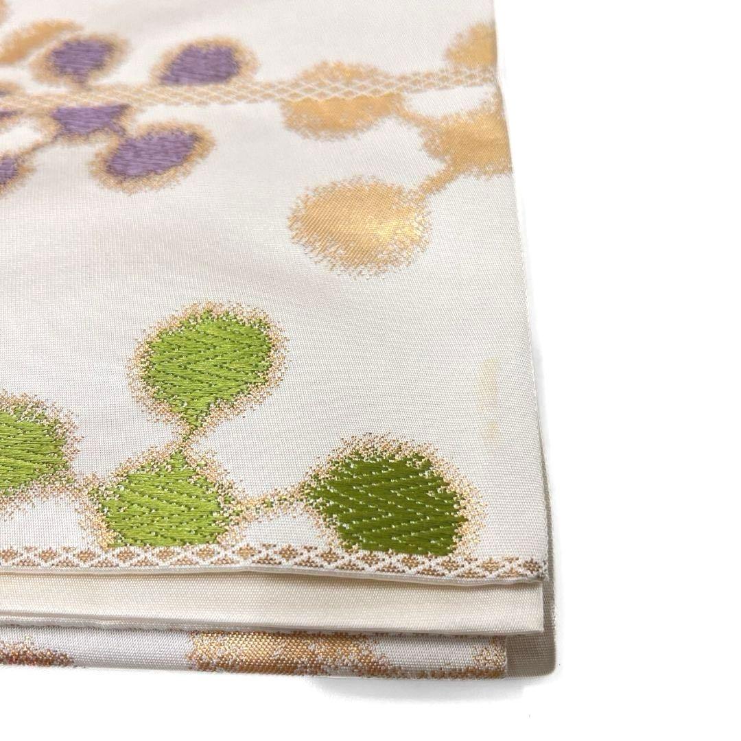 未着用　全通　袋帯　唐織　梅花模様　花模様　着物　093a p