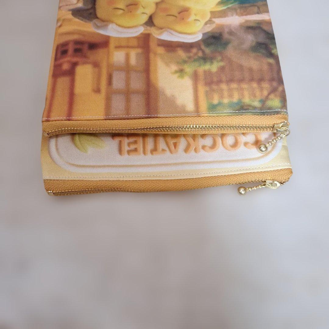 インコパネル生地　ハンドメイド　まちなしバッグ　フラットポーチ