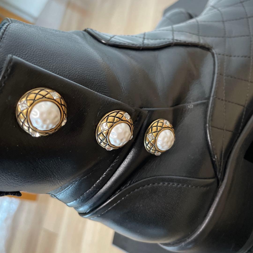 シャネル　黒　38 レザー