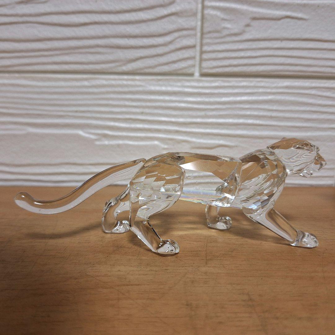 【極美品】スワロフスキー クリスタル 置物 パンサー 豹 フィギュリン