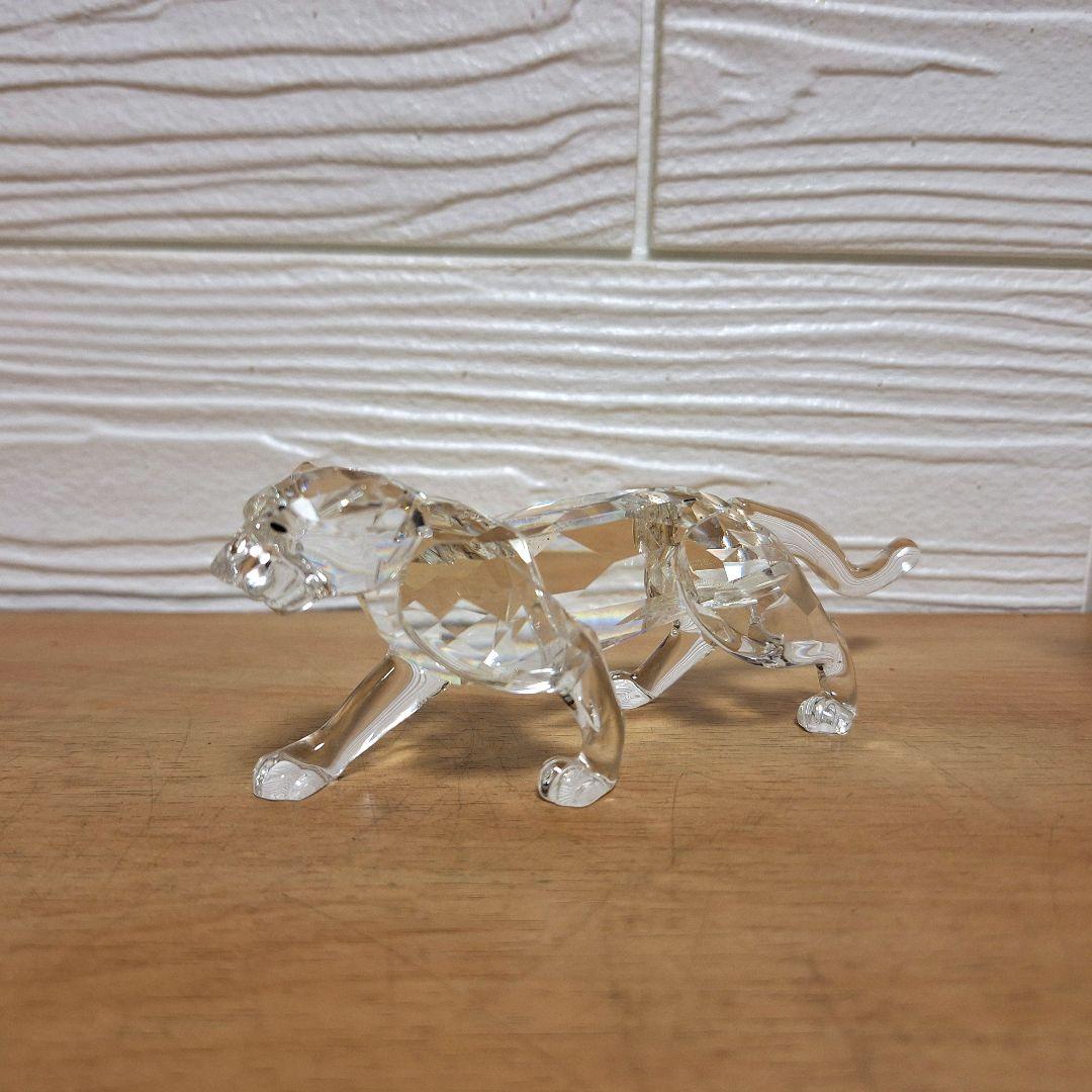【極美品】スワロフスキー クリスタル 置物 パンサー 豹 フィギュリン