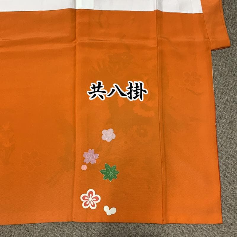 601ag31□七五三 七歳 女児 着物&袋帯 金彩 鶴 枝梅 絵札□美品