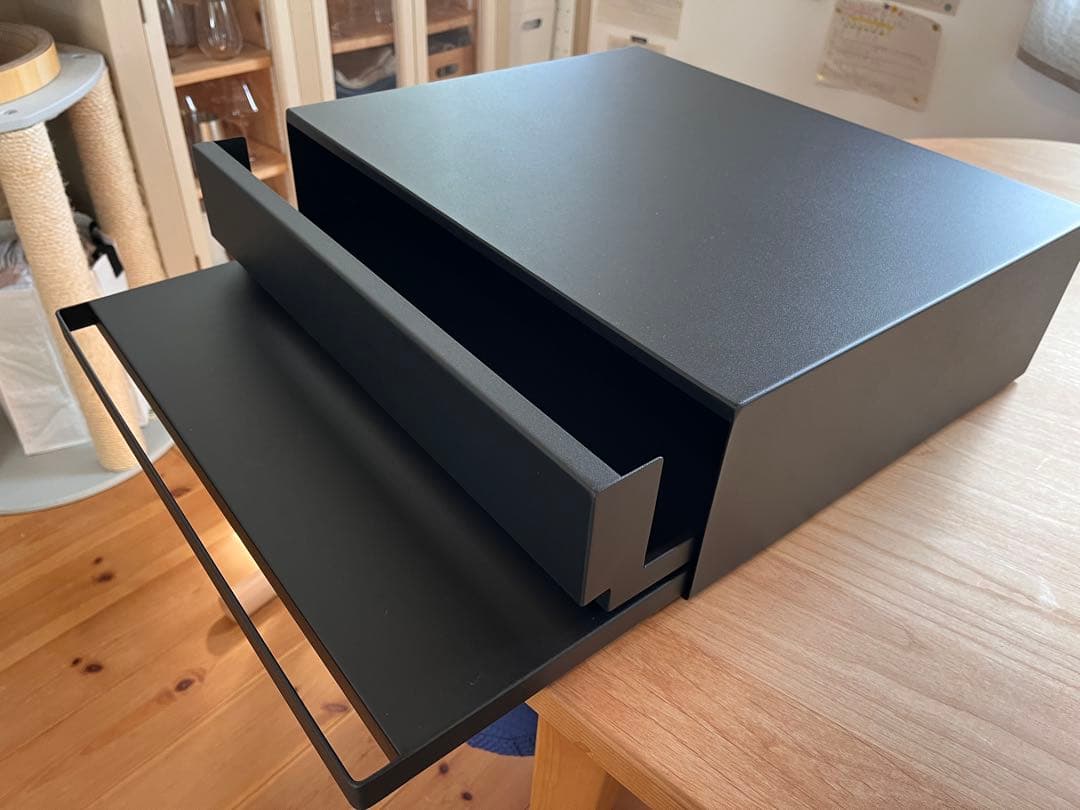 山崎実業 ツーウェイ キッチン家電下引き出し＆スライドテーブル tower 黒