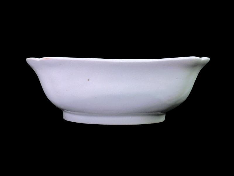 古伊万里　染付　撫子繋ぎ　丸紋に松と鶴の図 四方皿　５客　A055AS-CXs