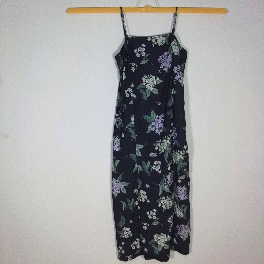 セパレート　二部式　レディース　浴衣　フリーサイズ　ネイビー　花柄　兵児帯　新品