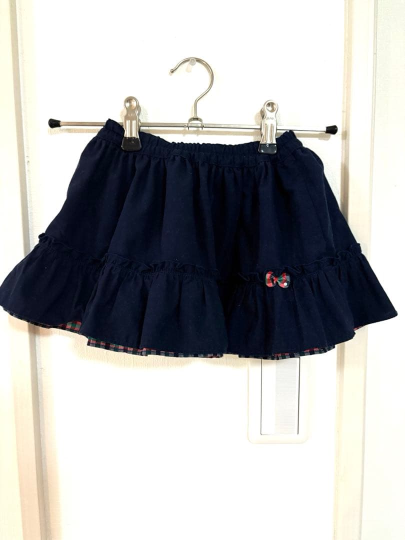 a*a様 【美品】　ファミリア　リバーシブル チェック柄スカート　80