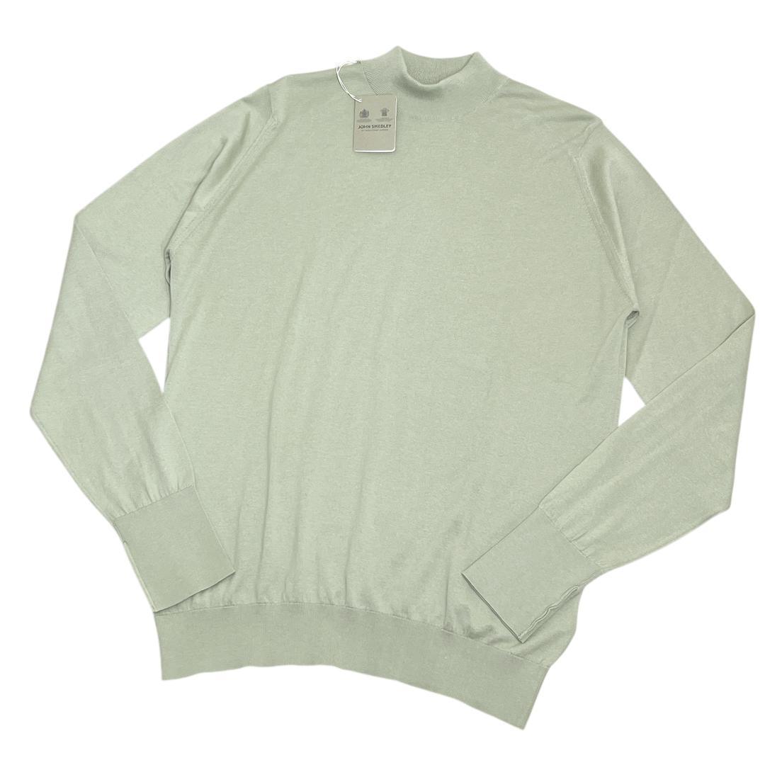 ジョンスメドレー モックネック ニットセーター L 薄緑 海島綿 タートルネック