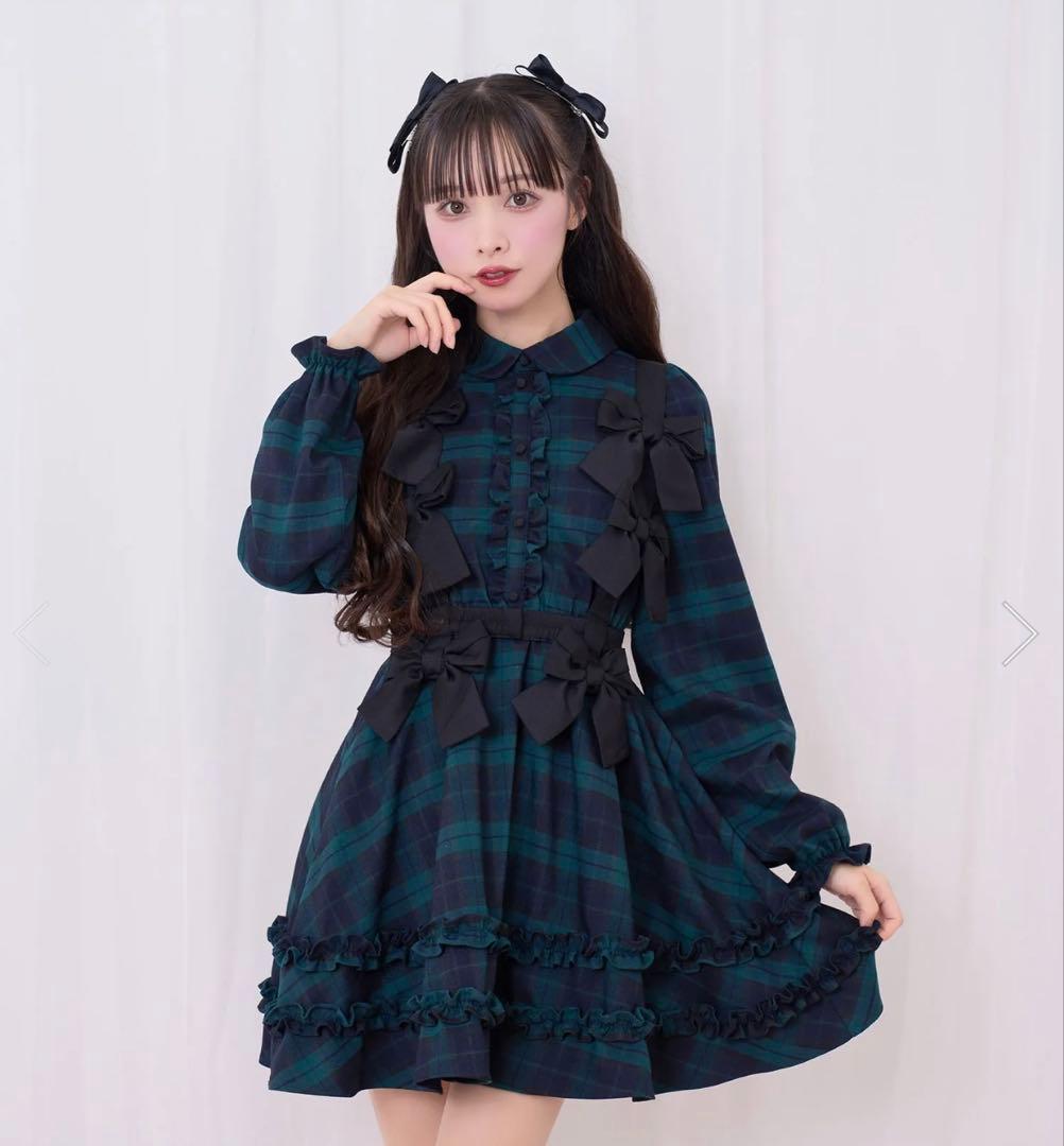 ハニーシナモン リボンハーネスセットワンピース